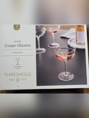 Threshold Coupe Glasses with Clear Bowls and Stems